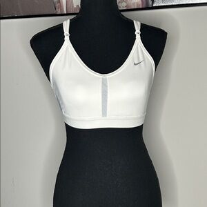 Nike Women's White Sports Bra with Subtle Gray Details